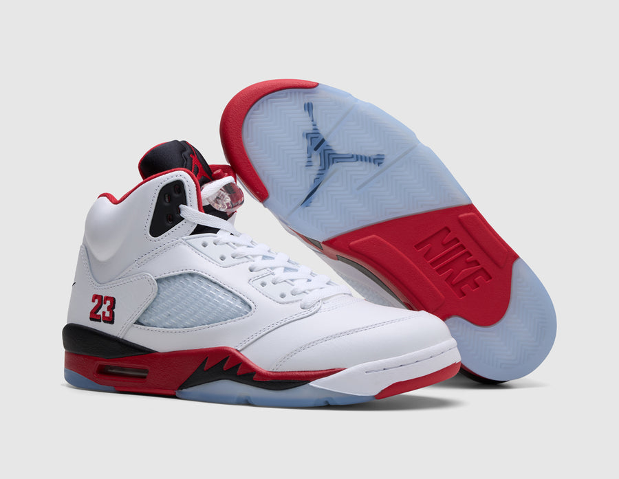 Jordan 5 Retro OG White / Fire Red - Black