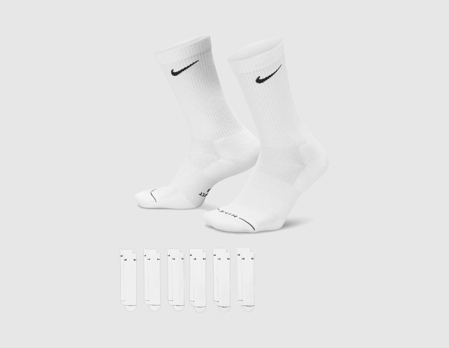 Nike Everyday Elevated Crew Socks (6-Pack) White / Black