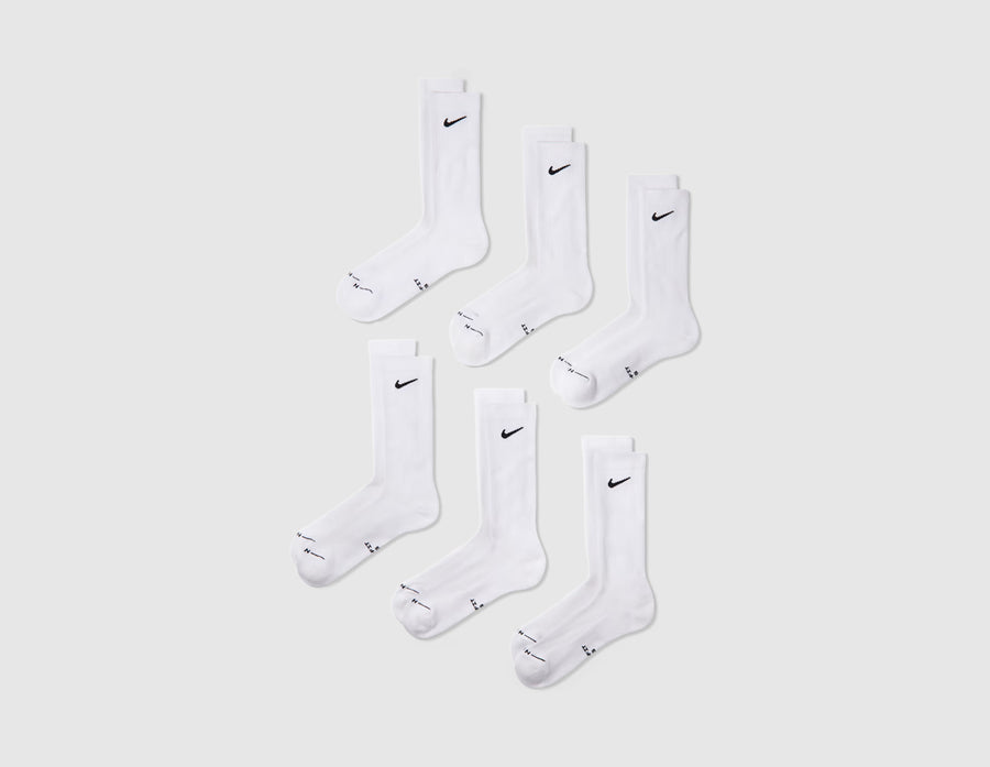 Nike Everyday Elevated Crew Socks (6-Pack) White / Black