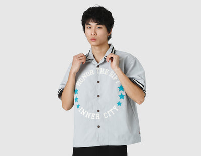 Honor The Gift Tradition Short Sleeve Snap Button Up Shirt / Stone