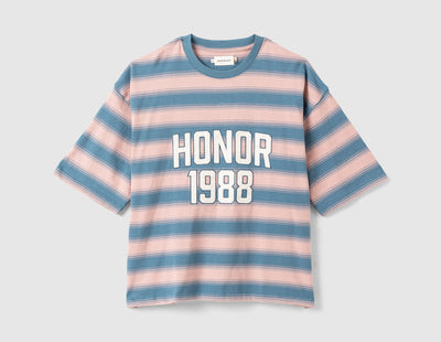 Honor The Gift 1988 Box Stripe T-Shirt / Pink