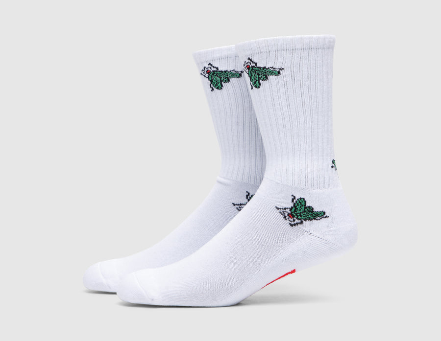 HUF Fly Trap Crew Socks / White