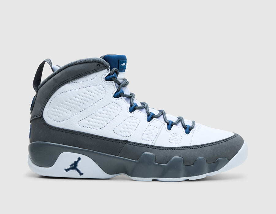 Jordan 9 Retro White / French Blue - Flint Grey