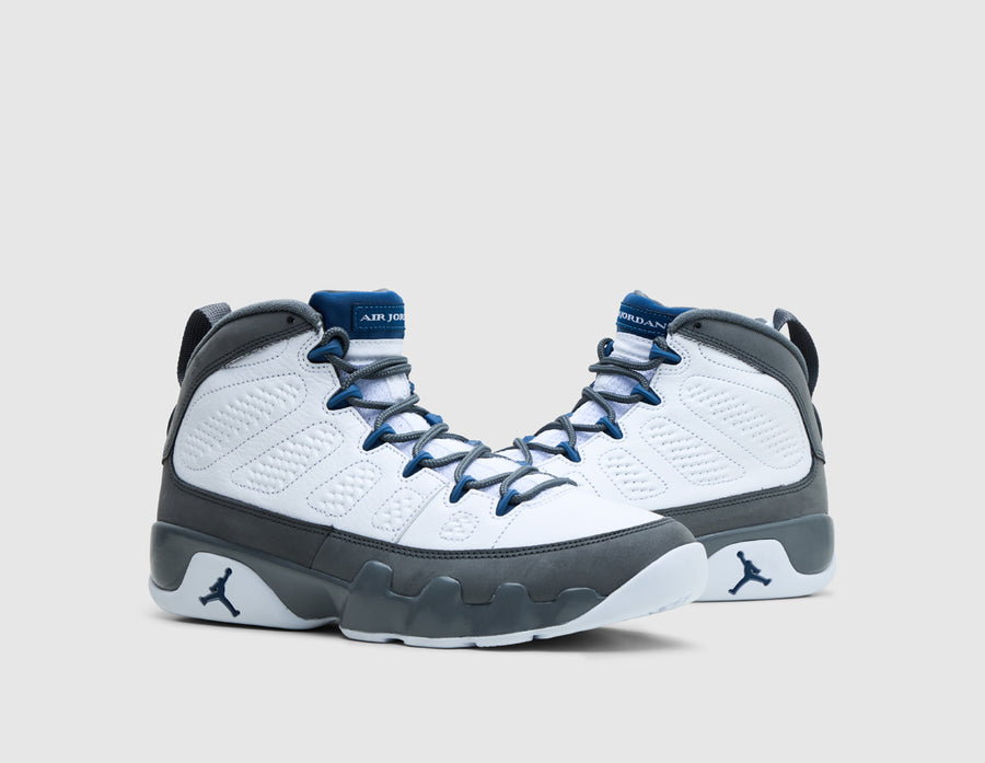 Jordan 9 Retro White / French Blue - Flint Grey