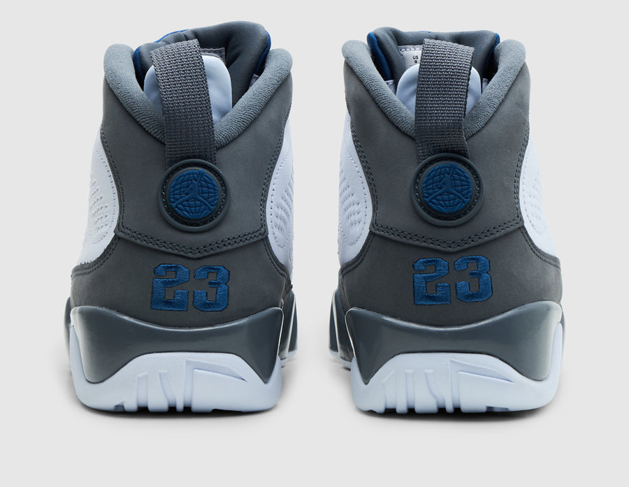 Jordan 9 Retro White / French Blue - Flint Grey