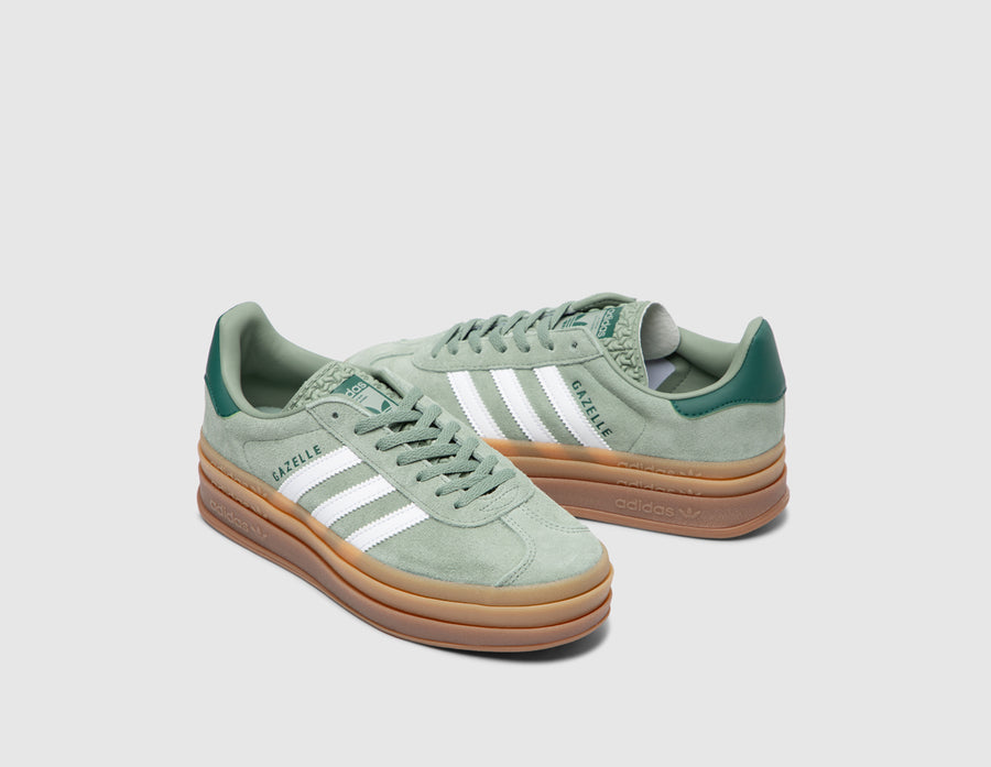 adidas Originals Women's Gazelle Bold Silver Green / White