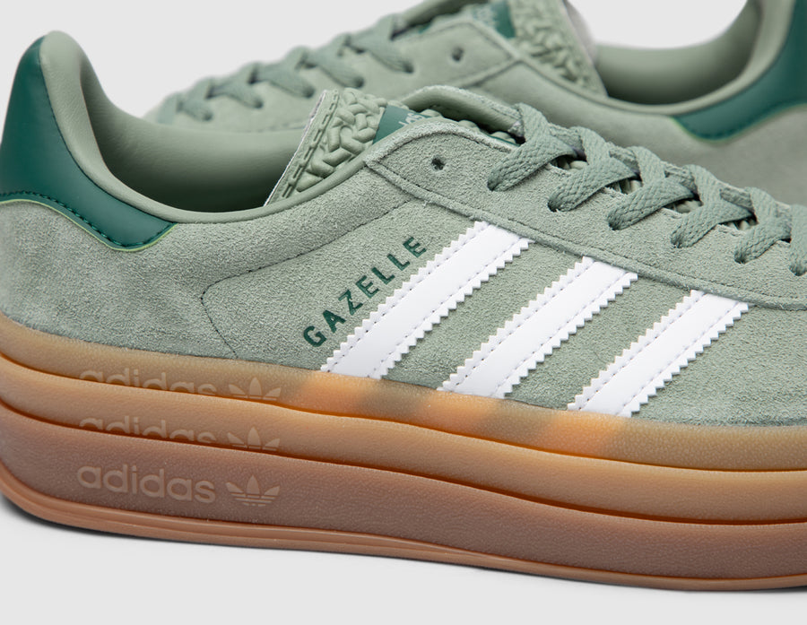 adidas Originals Women's Gazelle Bold Silver Green / White