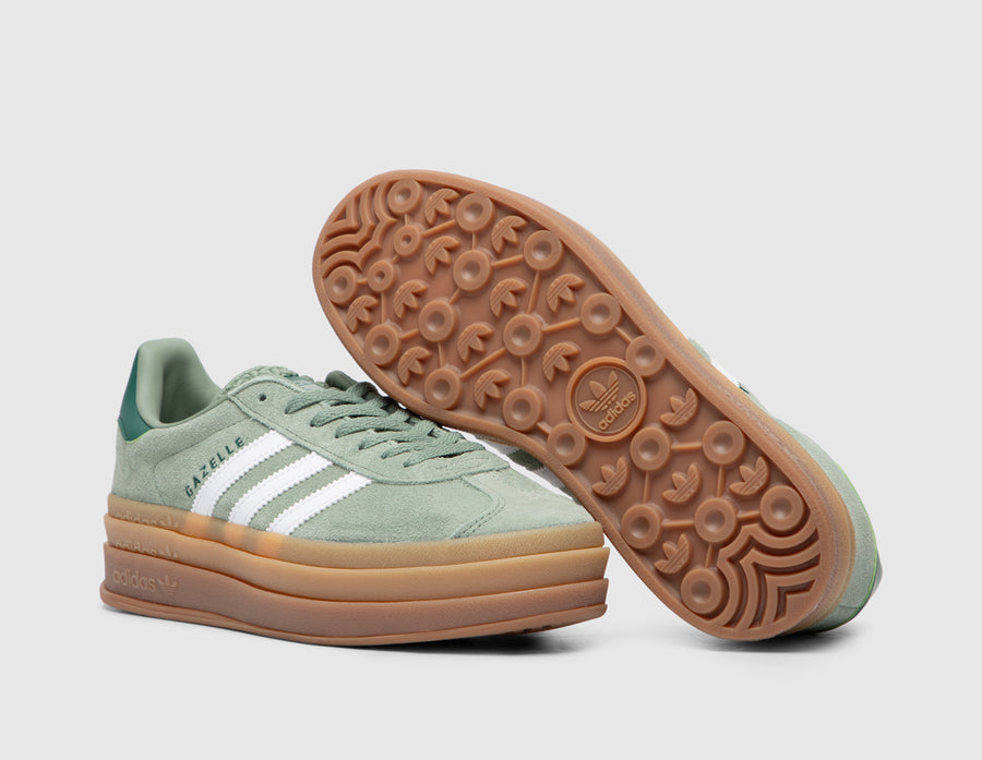 adidas Originals Women's Gazelle Bold Silver Green / White