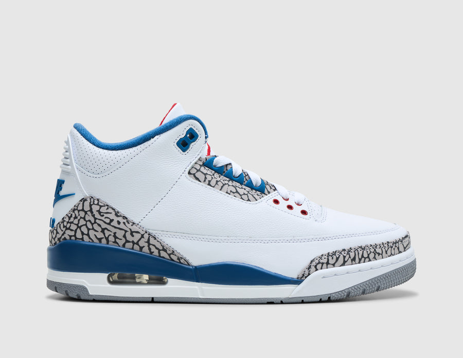 Jordan 3 Retro White / True Blue - Fire Red