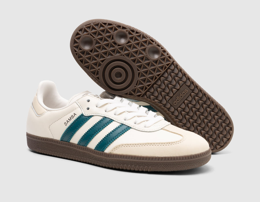 adidas Originals Women s Samba OG Cloud White Legacy Teal Wonder White