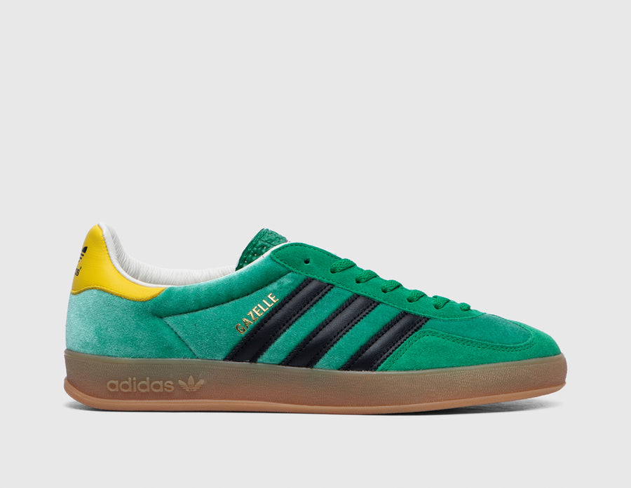 adidas gazelle silver green womens adidas Originals Gazelle Indoor Green / Black - Gum