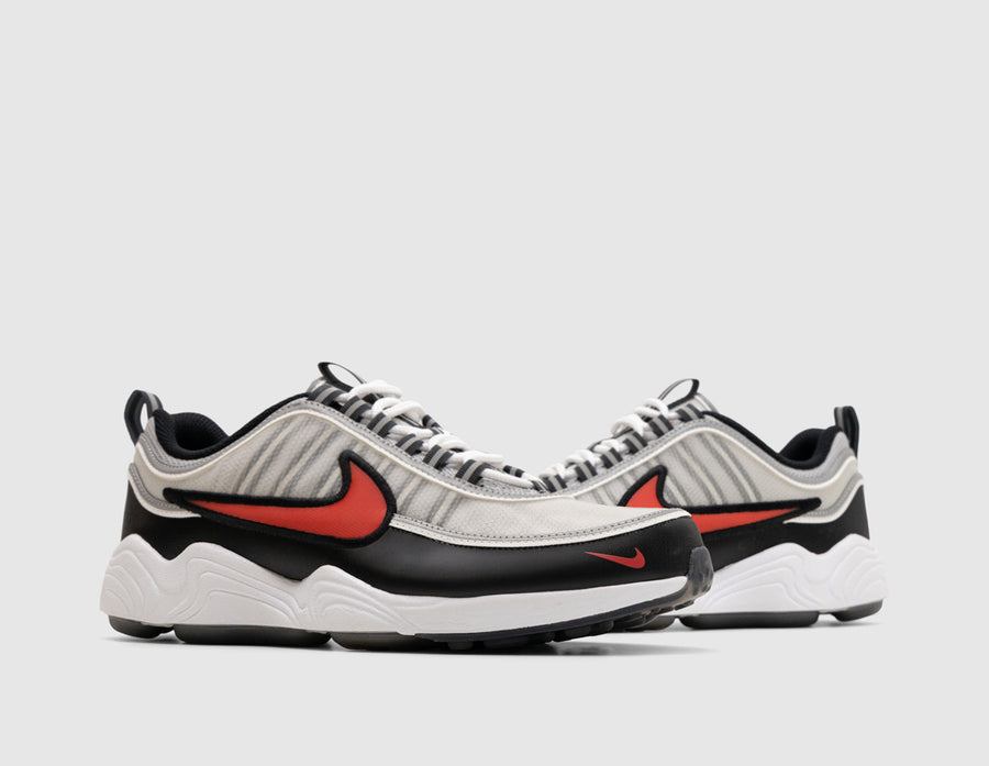Nike Air Zoom Spiridon Metallic Silver / Sport Red - Black