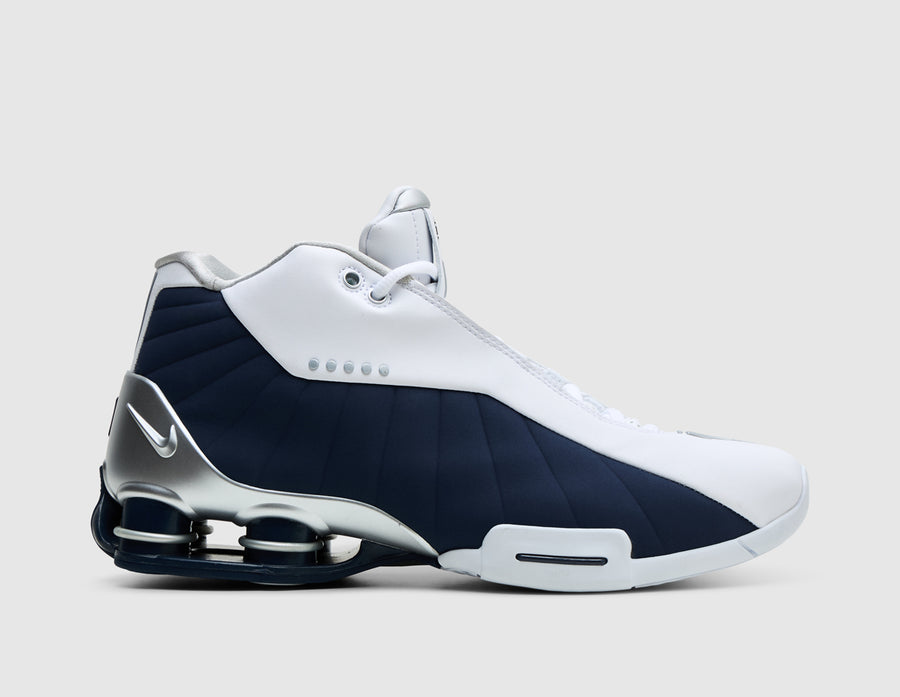 Nike Shox BB4 White / Midnight Navy - Metallic Silver
