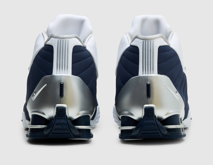 Nike Shox BB4 White / Midnight Navy - Metallic Silver