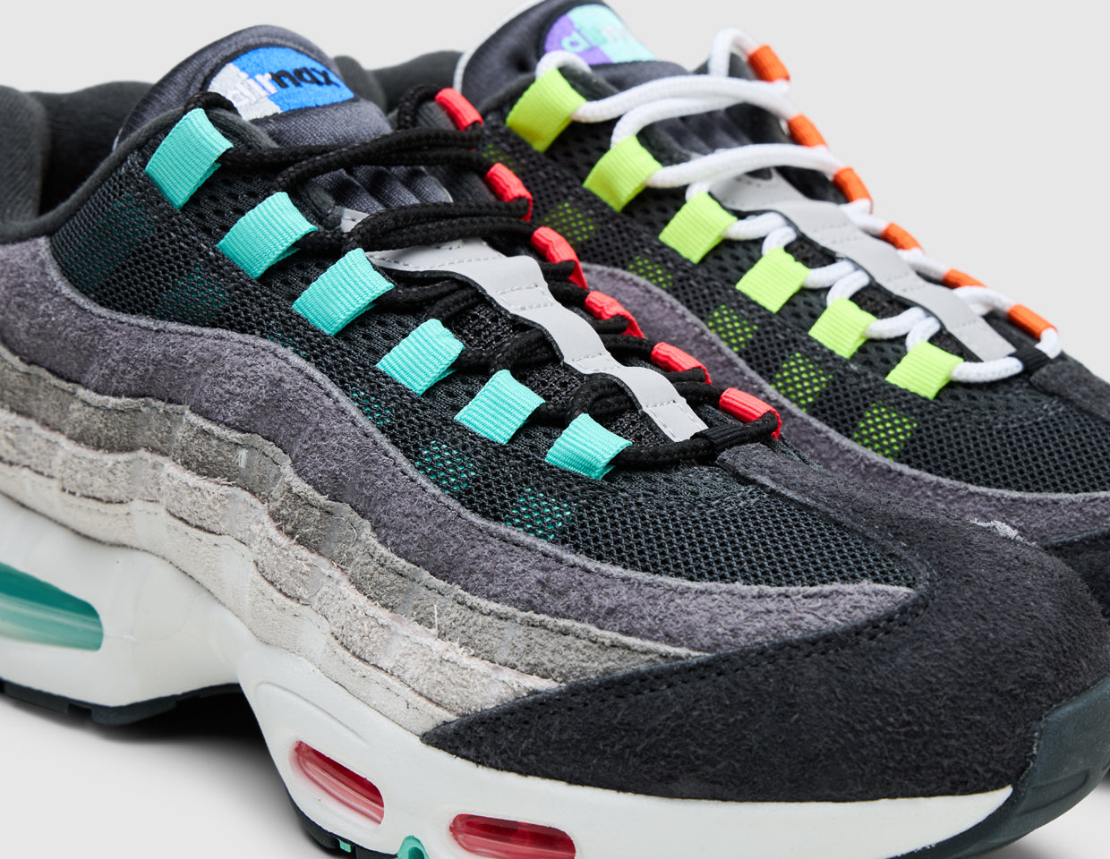 靴 Nike W Air Max 95 Big Bubble Nike Air Max 95 Big Bubble PRM Hyper Turquoise / Volt - Solar Red