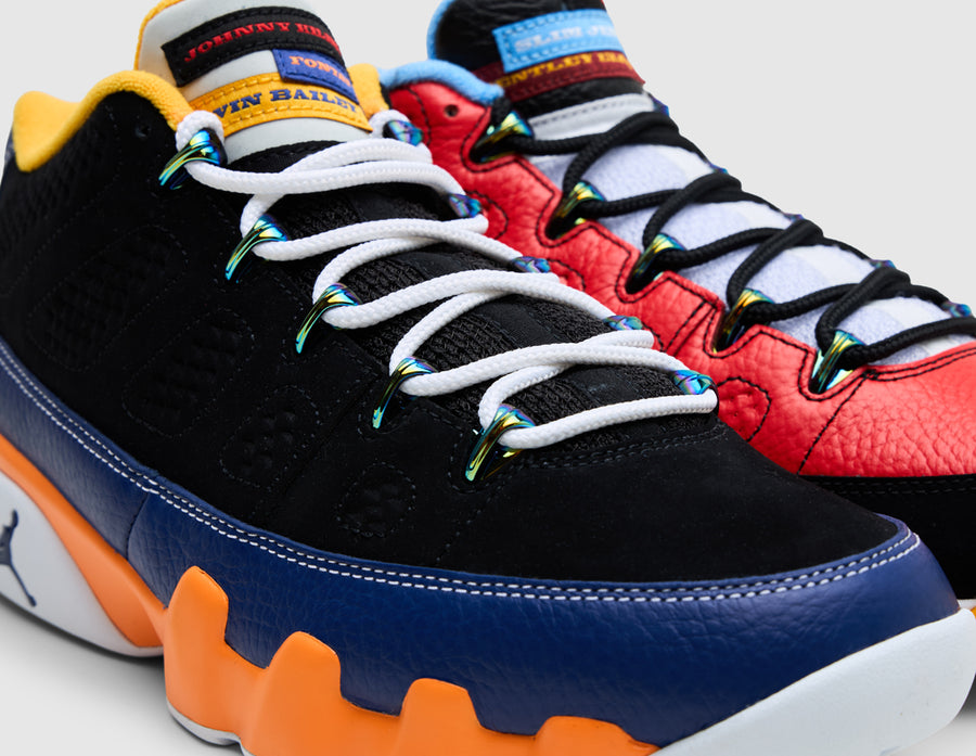 Jordan 9 Retro Low Black / Challenge Red - Deep Royal Blue