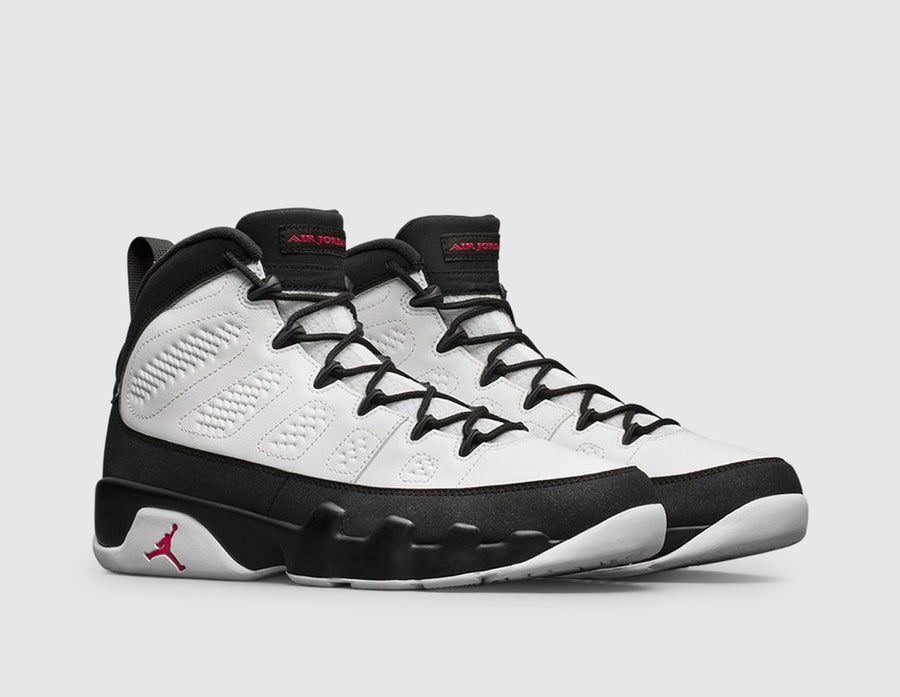 Jordan 9 Retro White / True Red - Black
