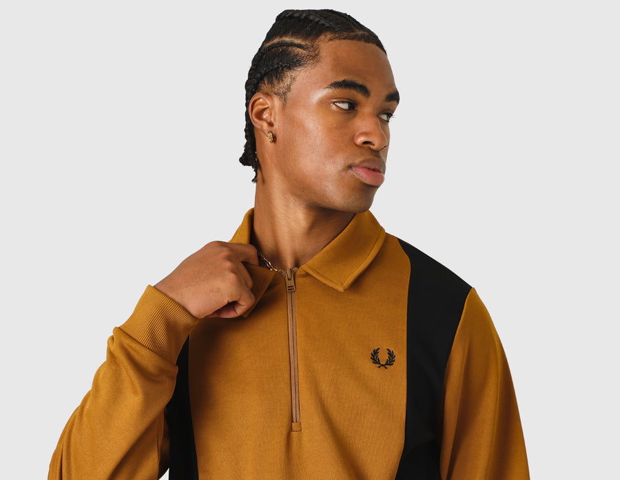 Fred Perry Colour Block Track Jacket / Dark Caramel
