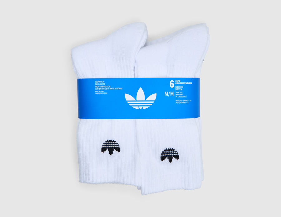 adidas Originals Trefoil 2.0 Crew Socks (6-Pack) / White