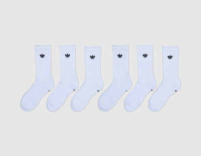 adidas Originals Trefoil 2.0 Crew Socks (6-Pack) / White