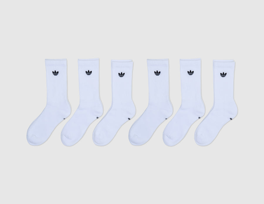 adidas Originals Trefoil 2.0 Crew Socks (6-Pack) / White
