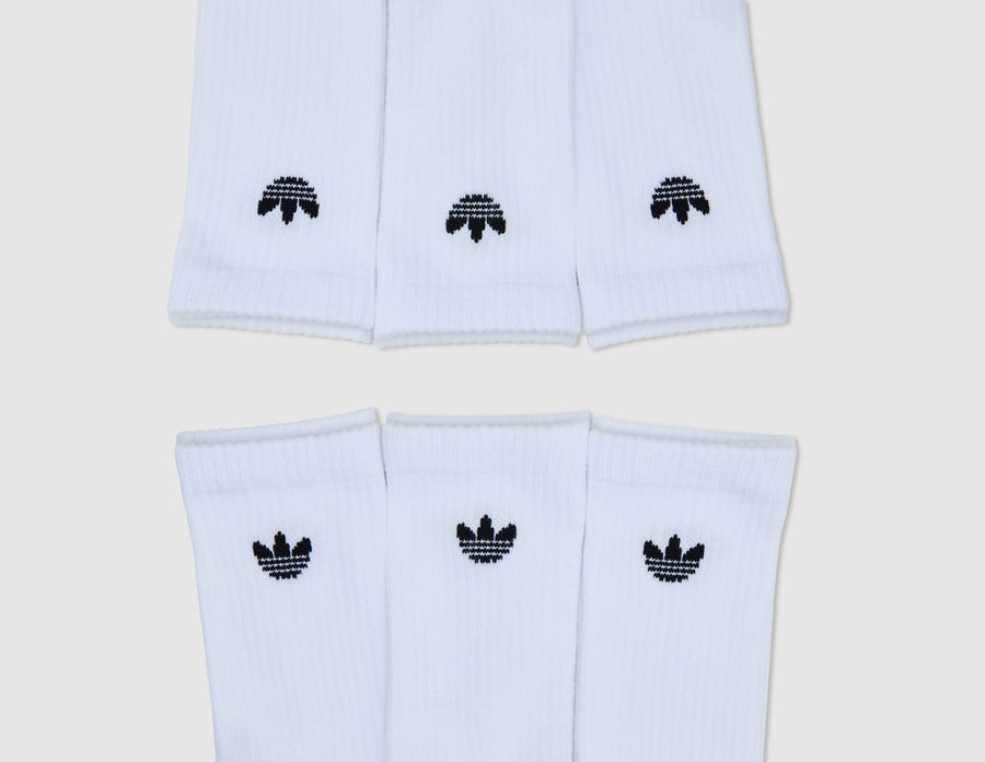 adidas Originals Trefoil 2.0 Crew Socks (6-Pack) / White