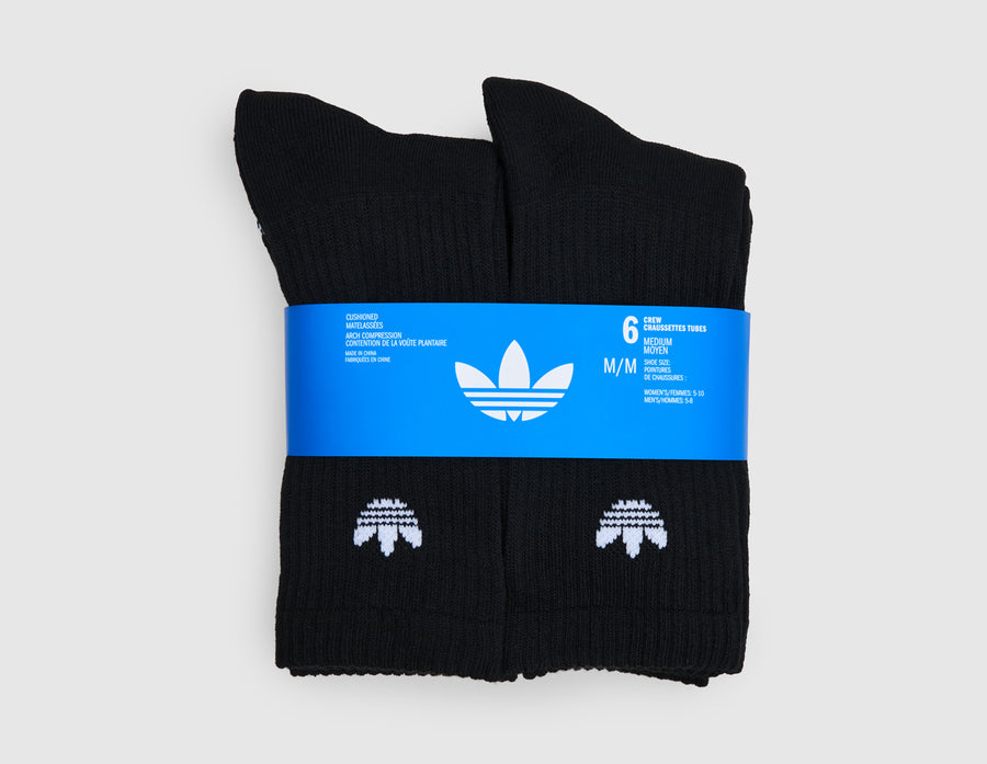 adidas Originals Trefoil 2.0 Crew Socks (6-Pack) / Black