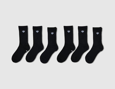 adidas Originals Trefoil 2.0 Crew Socks (6-Pack) / Black