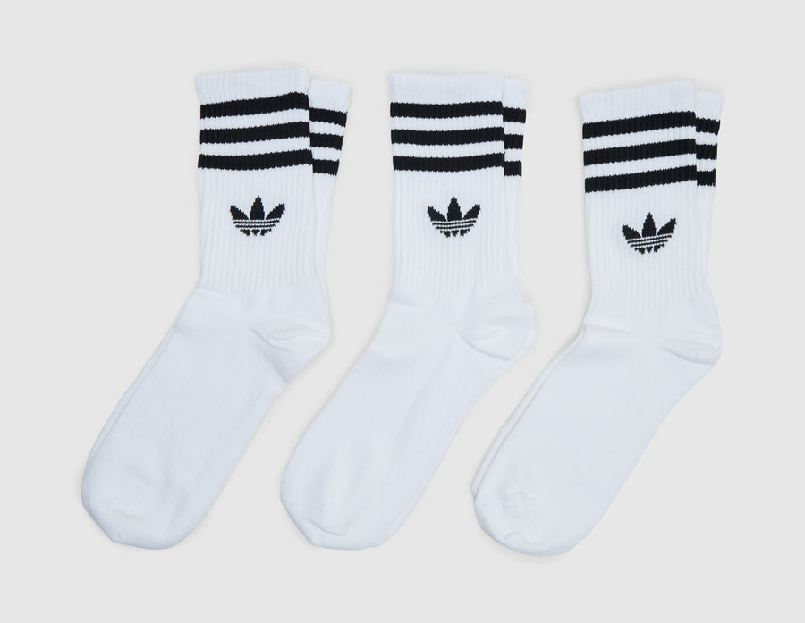 adidas 3 Stripes Crew Socks (3-Pack) / White