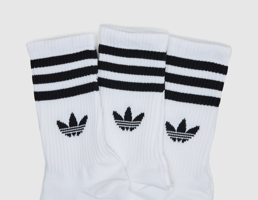 adidas 3 Stripes Crew Socks (3-Pack) / White