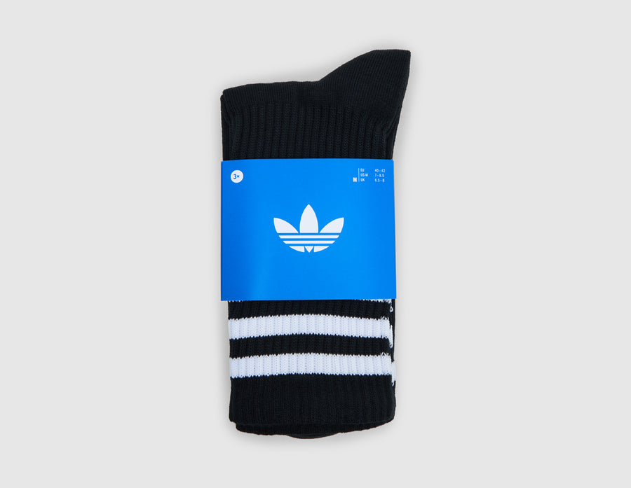 adidas Originals 3 Stripes Crew Socks (3-Pack) / Black