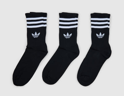 adidas Originals 3 Stripes Crew Socks (3-Pack) / Black