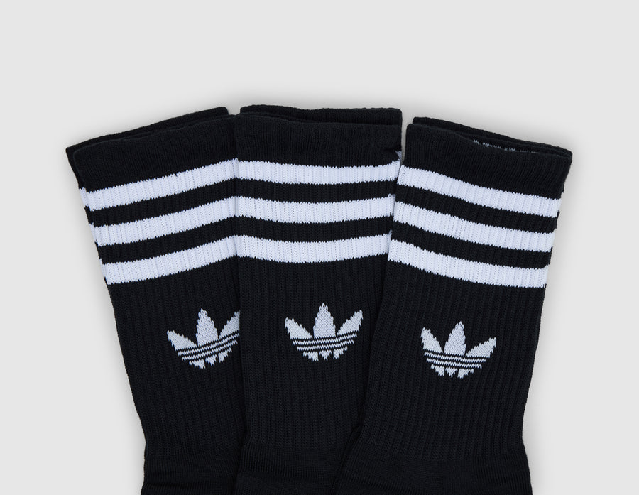 adidas Originals 3 Stripes Crew Socks (3-Pack) / Black