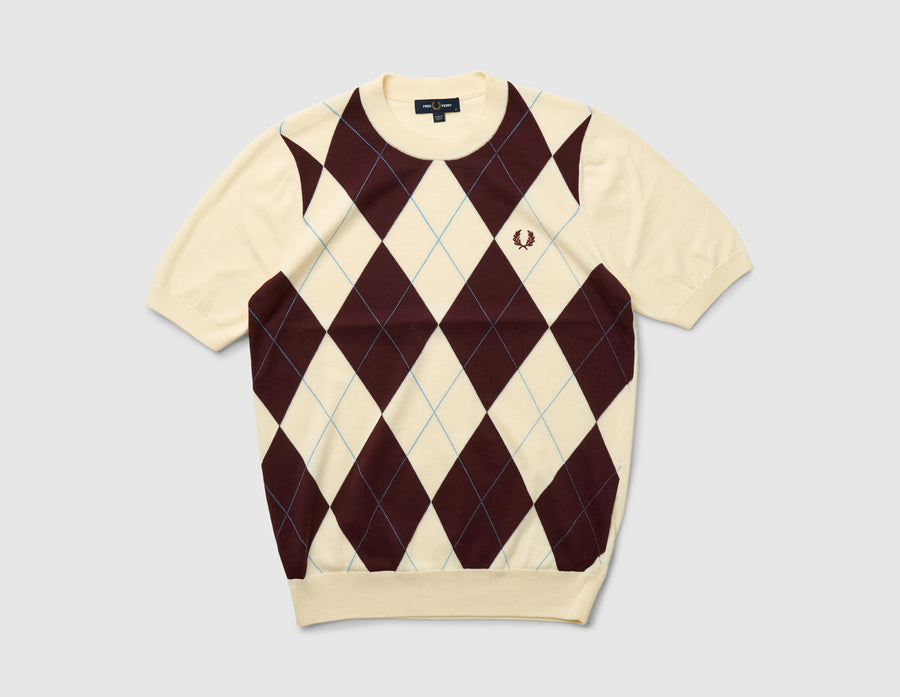 Fred Perry Argyle Knitted T-shirt / Ecru