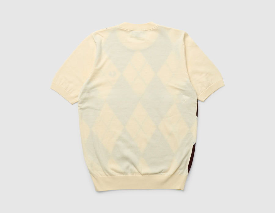 Fred Perry Argyle Knitted T-shirt / Ecru