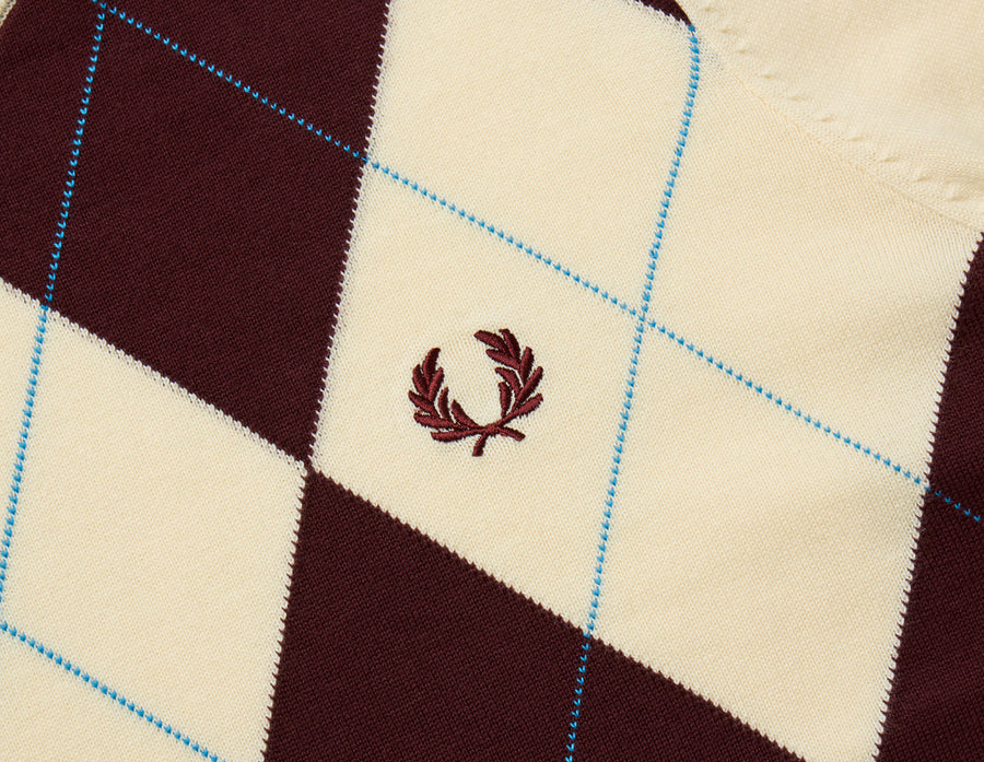 Fred Perry Argyle Knitted T-shirt / Ecru