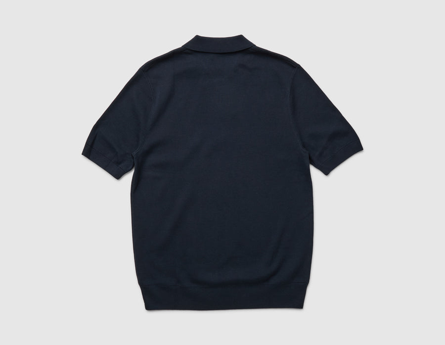 Fred Perry Textured Stripe Knitted Shirt / Dark Airforce