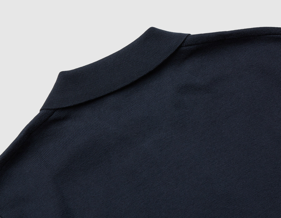 Fred Perry Textured Stripe Knitted Shirt / Dark Airforce