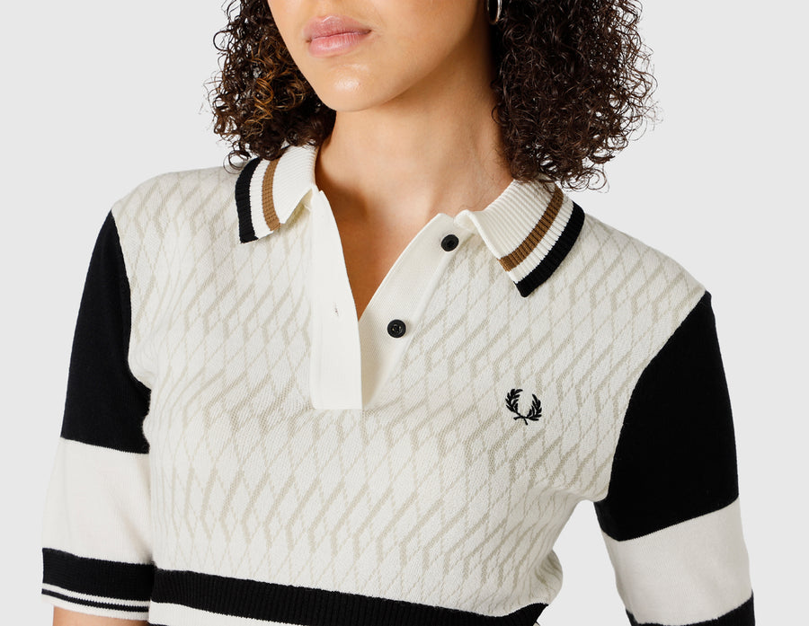 Fred Perry Women's Jacquard Knitted Shirt / Ecru