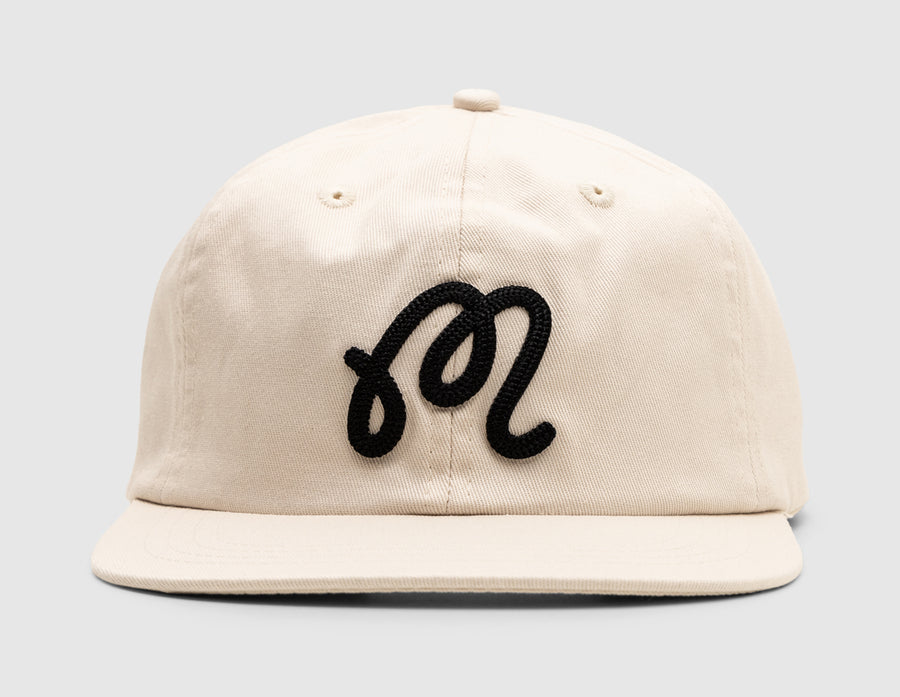 Malbon Script Chainstitch Painters Hat / Ivory