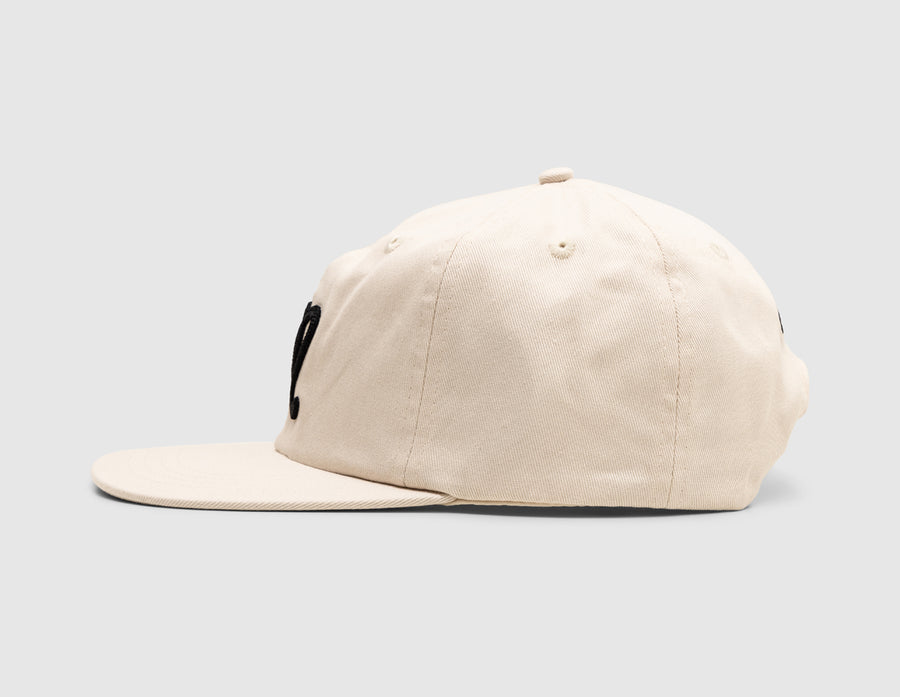 Malbon Script Chainstitch Painters Hat / Ivory