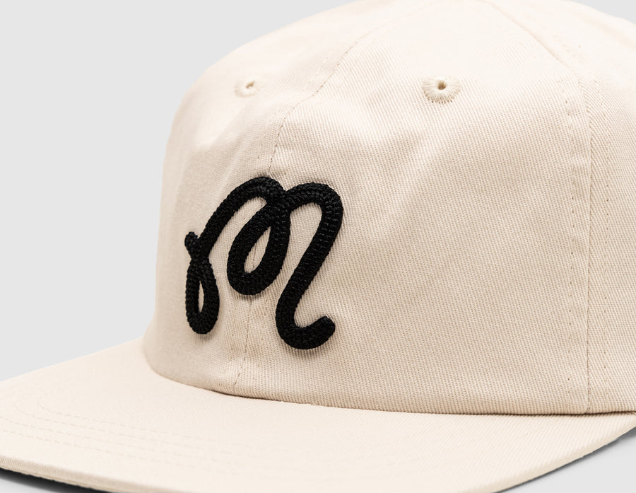 Malbon Script Chainstitch Painters Hat / Ivory