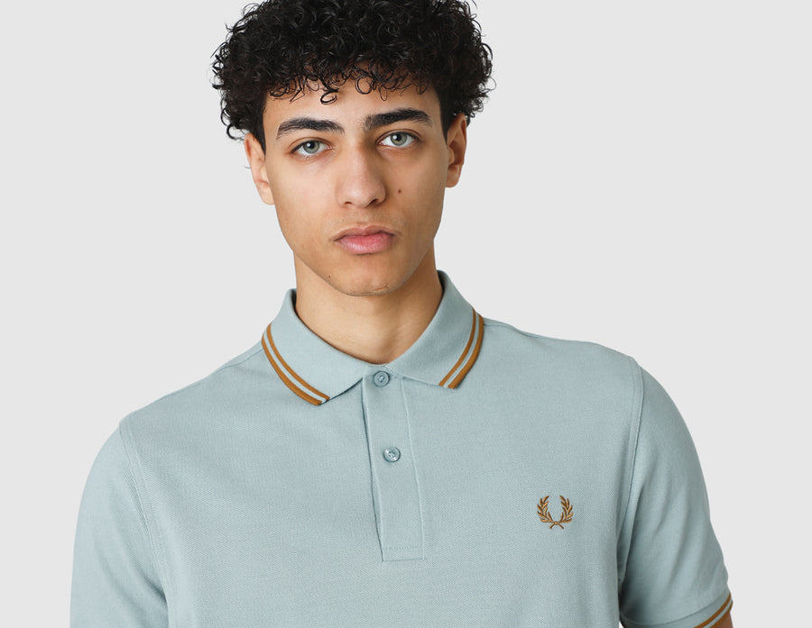 Fred Perry Twin Tipped Shirt Silver Blue / Dark Caramel – size? Canada