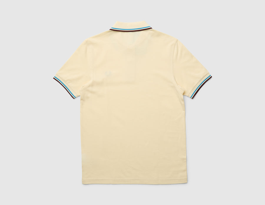 Fred Perry Twin Tipped Shirt Ecru / Court Blue - Oxblood