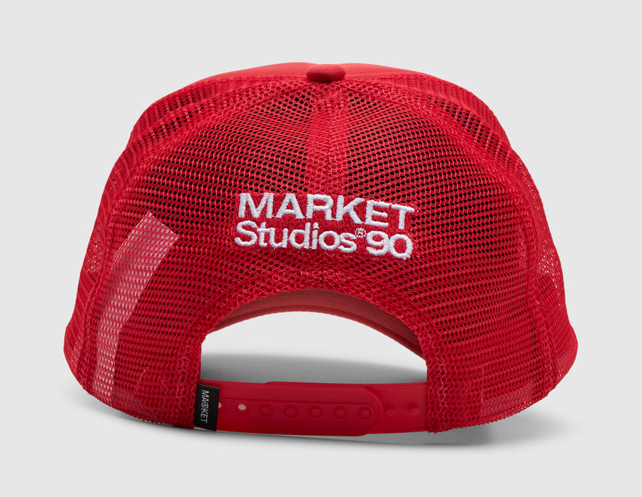 Market 90 Degrees Trucker Hat / Flame Scarlet