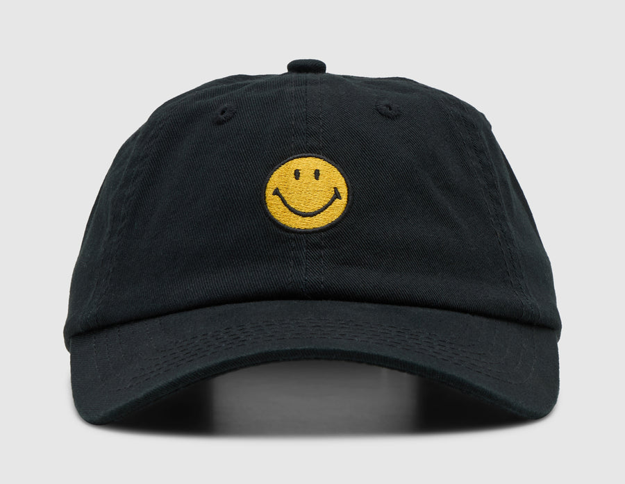 Market Smiley Badge 6 Panel Hat / Black