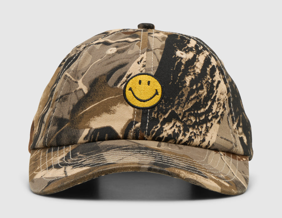 Market Smiley Badge 6 Panel Hat / Tree Camo