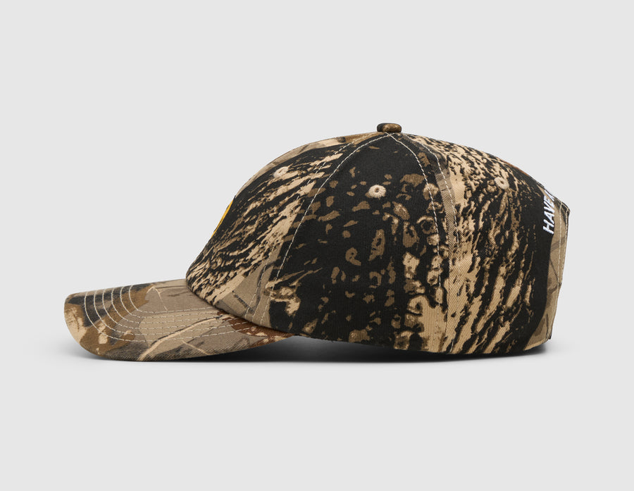 Market Smiley Badge 6 Panel Hat / Tree Camo