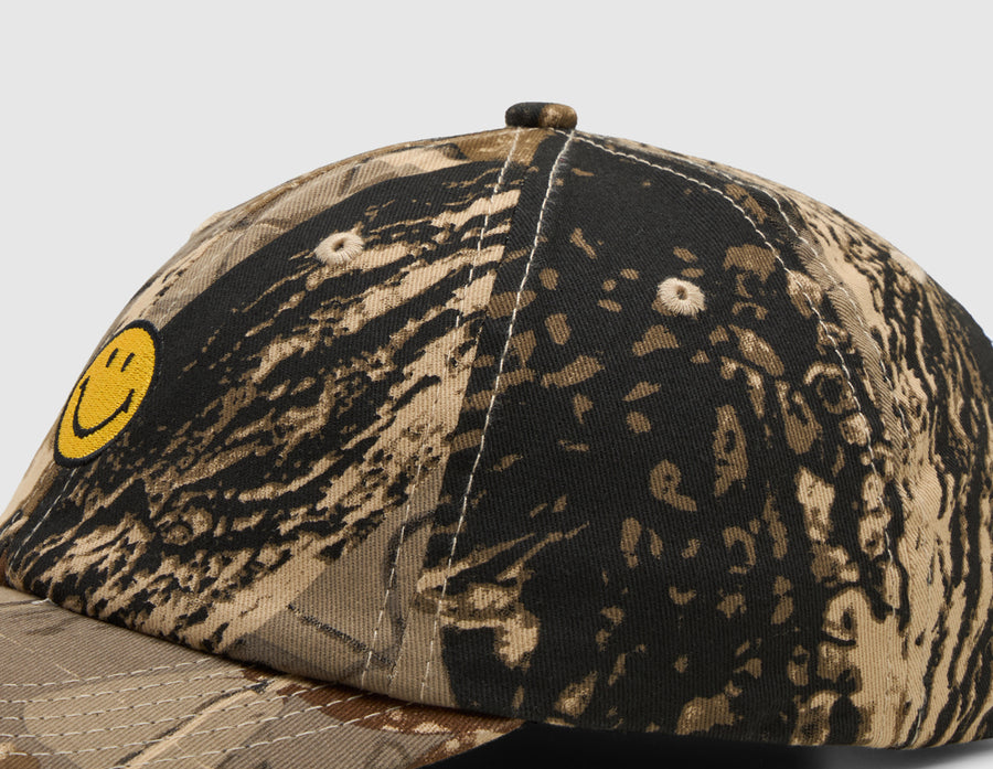 Market Smiley Badge 6 Panel Hat / Tree Camo
