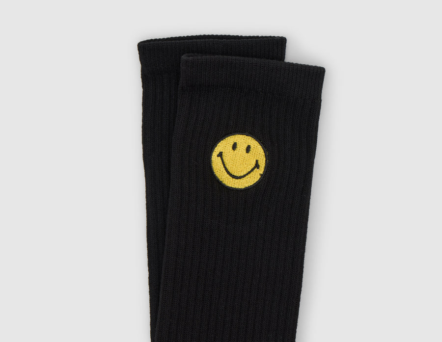 Market Smiley Badge Socks / Black